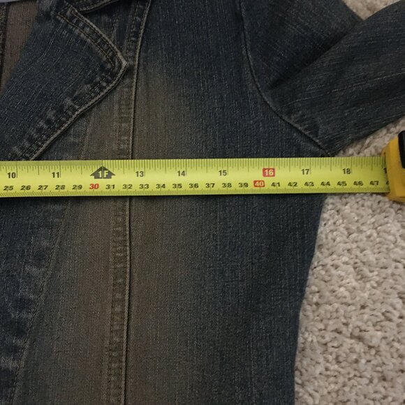 Vintage Y2K Pure Hype Cream Denim Long Dress Stretchy Button Down Small - Picture 13 of 16